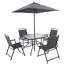 Ensemble repas d'extérieur avec parasol