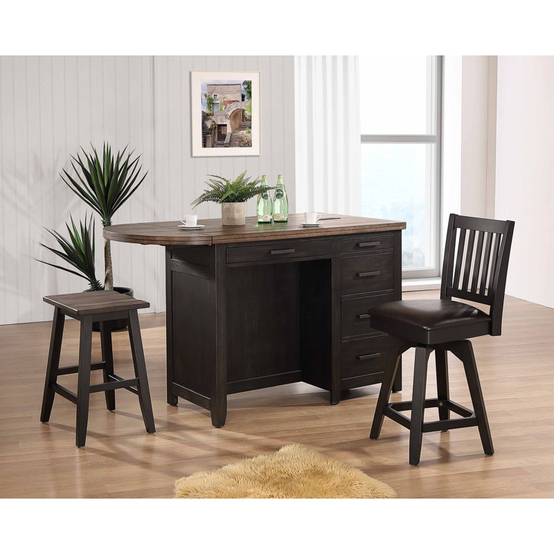 Îlot de cuisine / bureau en bois massif
