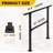 Wrought Iron Handrail, Step Handrails For Outdoor Steps Fit 2 To 3 Steps, Adjustable Porch Railing Transitional Rail With Installation Kit For Concrete Steps Or Wooden Stairs (Black)
