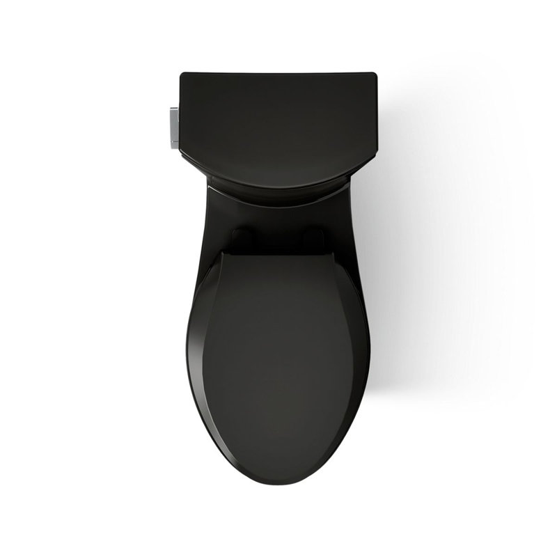 Persuade Curv Two-Piece Elongated Toilet With Skirted Trapway, Dual-Flush, Black 