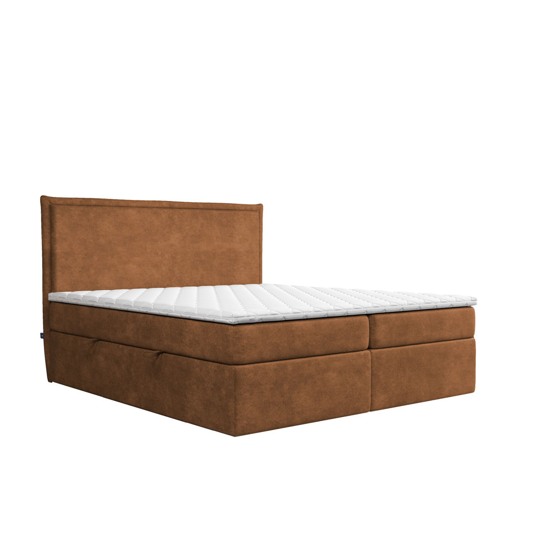 Boxspringbett Gearld mit Topper und Bettkasten