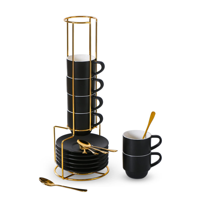 Coffee Cup, Black/Gold
