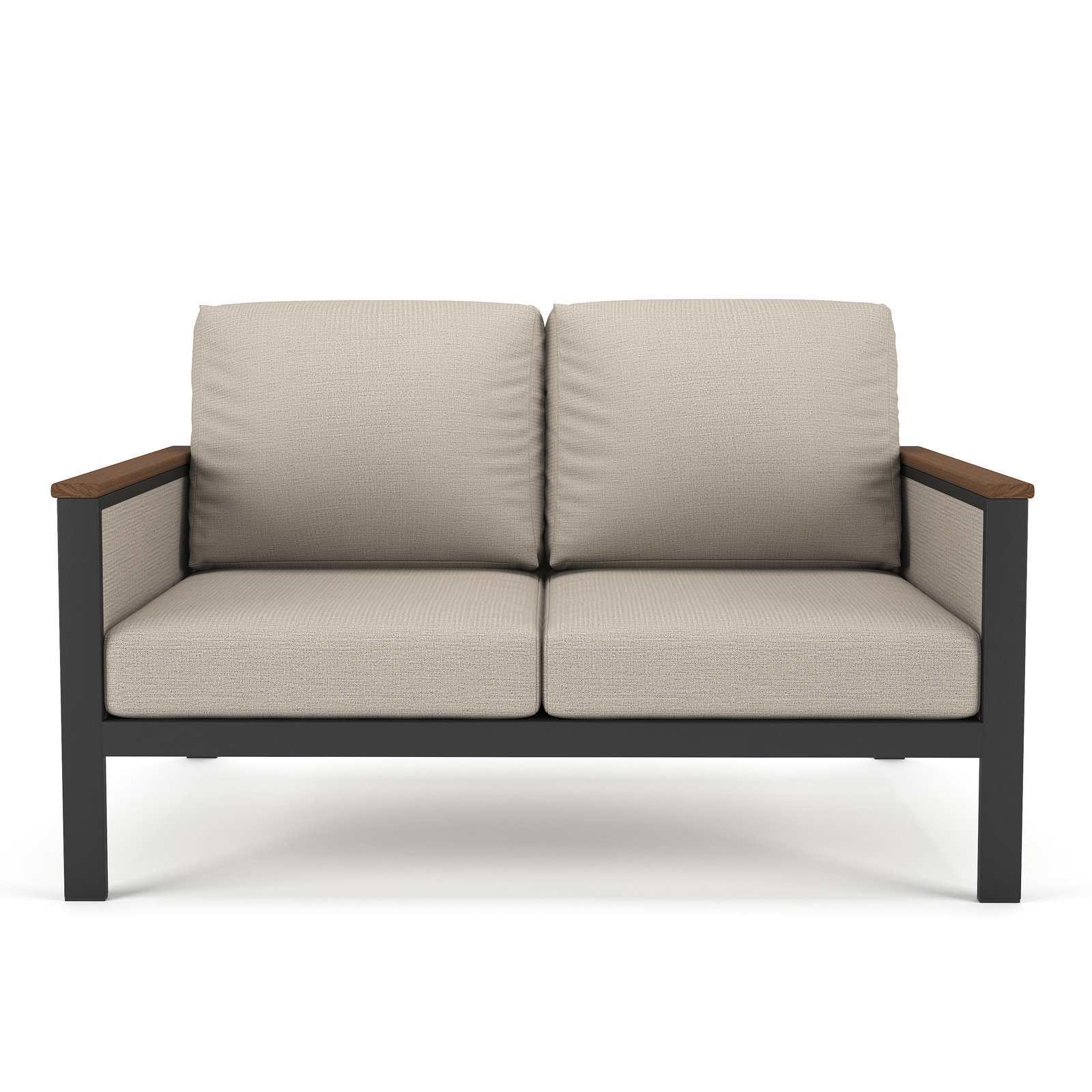 Townsend 55" Sunbrella® Patio Loveseat, Cast Silver, Brown/Cast Silver