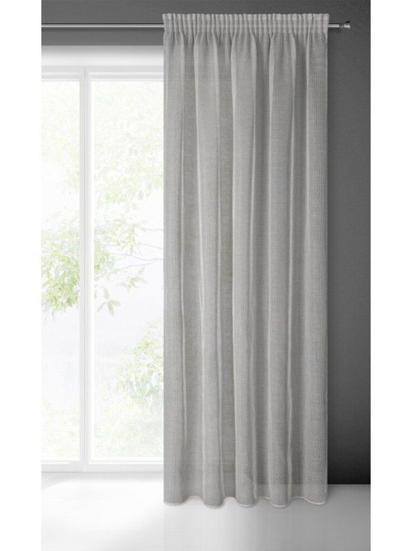 Kim Sheer Curtain Single Panel, Grey/Brown/Blue
