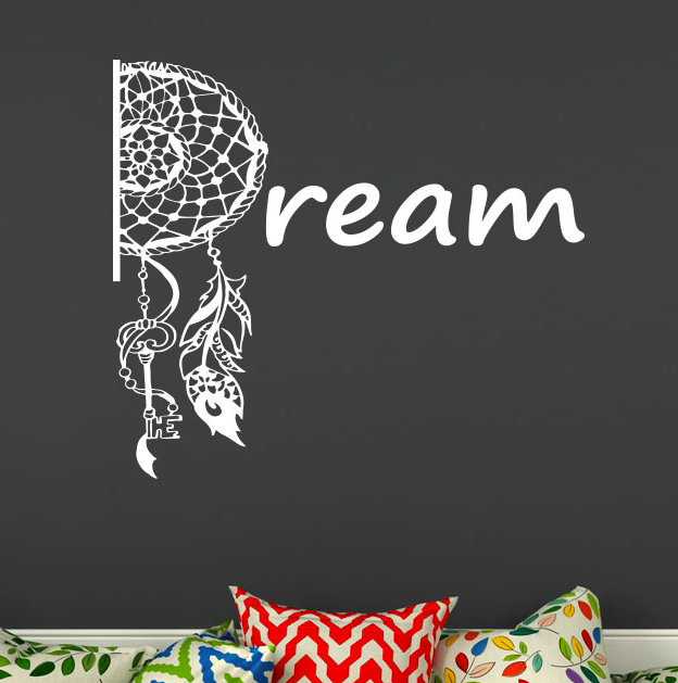 Décalcomanie murale mehndi rêve catcher, Blanc