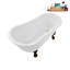 Baignoire de trempage en acrylique sur pieds 53 po avec bonde, pattes et plateau en bambou Streamline-76285533-72770253