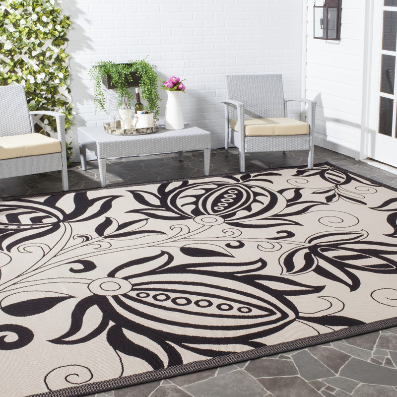 Tapis d'intérieur / extérieur à fleurs Herefordshire Performance, Rectangle 4 pi x 5 pi 7 po