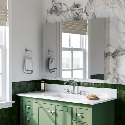 Rectangular Aluminum Surface/recessed Medicine Cabinet with Mirror for Bathroom