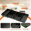 Utensil Organizer For Kitchen Drawer, Expandable Cooking Silverware Tray,Large Silverware Drawer Organizer,Plastic Spatula Tools Storage Divider, 21.6-38", Black