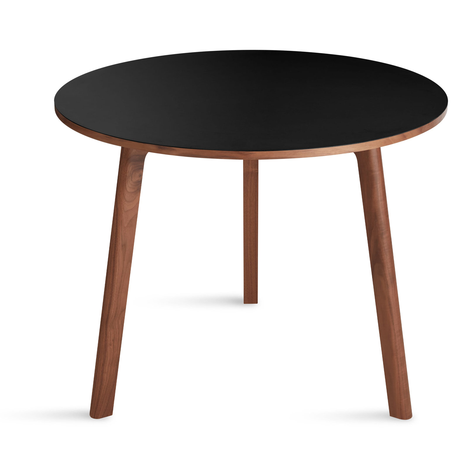 Apt Café Round Dining Table, 36" W x 36" L, Black, Walnut