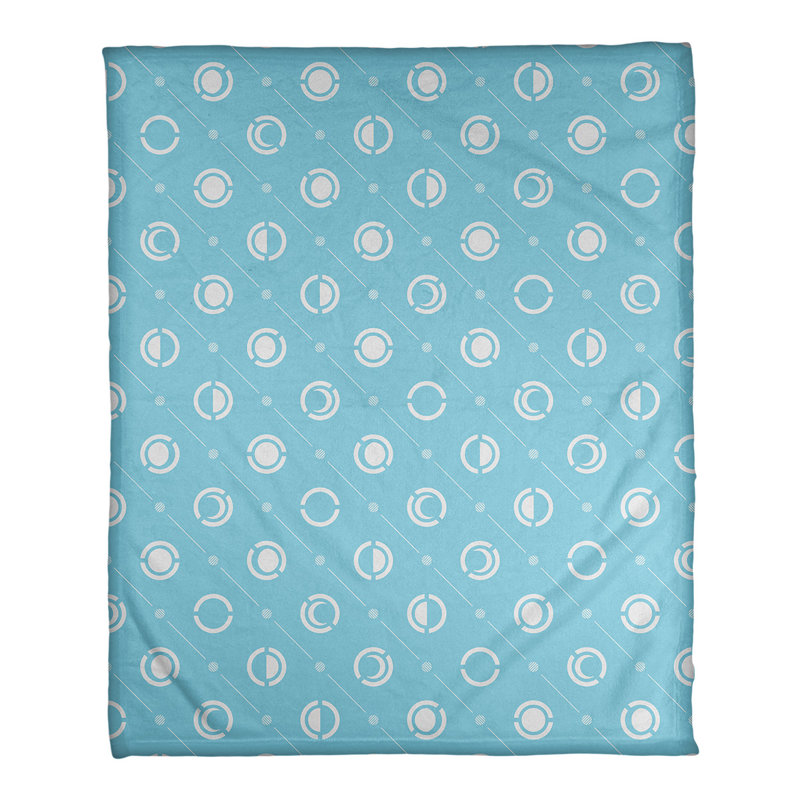 Couverture polaire moon phases, l 50 po x L 60 po, Sarcelle clair
