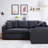PVC Fabric Sleeper Sectional With USB Charger, Cupholders, Storage Arms