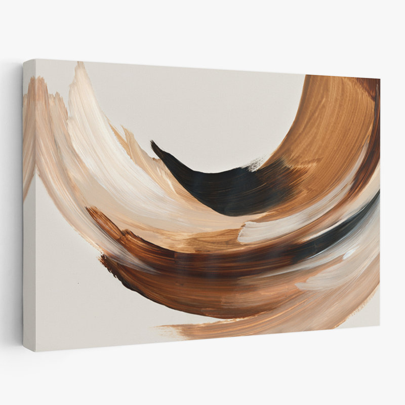 Sweeping Earth Tones In Motion - Peinture à l'huile abstraite, coups de pinceau contemporains, H 16 po x l 24 po