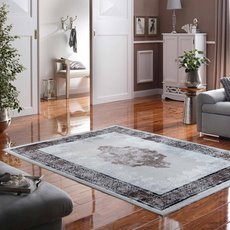 Machine Woven Grey Indoor Rug, Rectangle 200 x 290cm