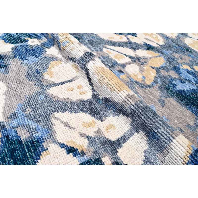 Nomad Hand Knotted Floral Area Rug, Rectangle 2' x 3'