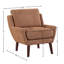 Chaise d'appoint moderne en chenille vibrante, style Mid-Century avec coussins réversibles et pieds en bois massif, capacité de 300 lb-1360283667