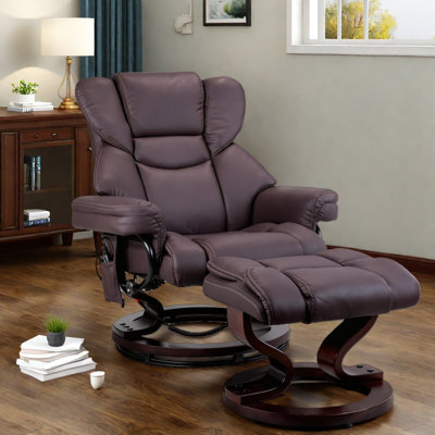 Fauteuils inclinables chauffants à massage, fauteuil pivotant en similicuir pour la maison