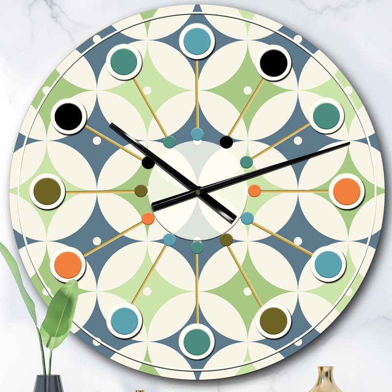 Horloge murale rétro Mid-Century, Surdimensionné
