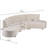 Cirrus Mid-century Modern Chenille Curved Sectional Sofa with Sculpted Cloud Silhouette-224264166