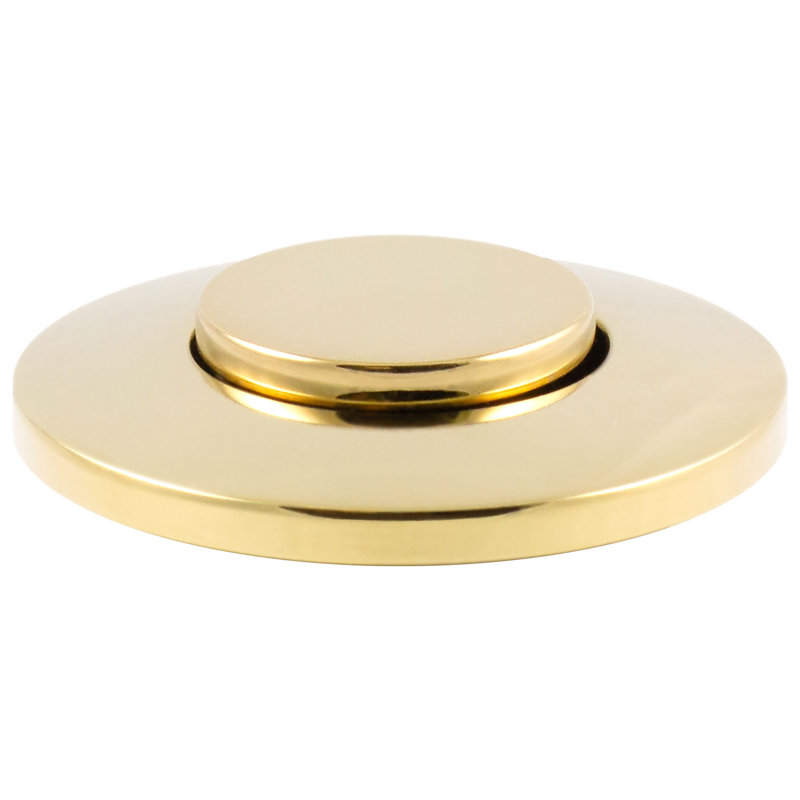 Sink Top Waste Disposal Air Switch and Dual Outlet Control Box, Flush Button, Polished Brass