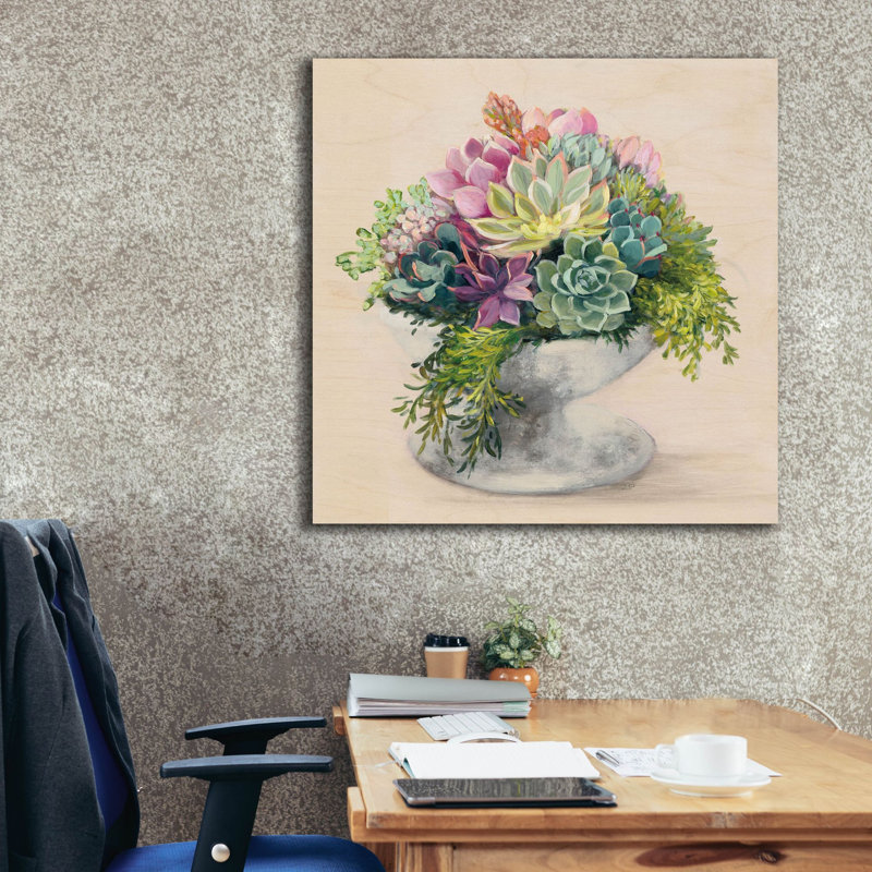 «Festive Succulents 2» par Julia Purinton, art mural sur toile, H 37 po x l 37 po x P 1,5 po