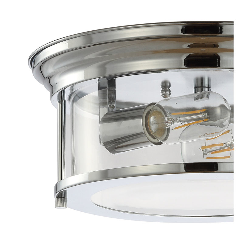 Ceballos Glass Flush Mount, Chrome