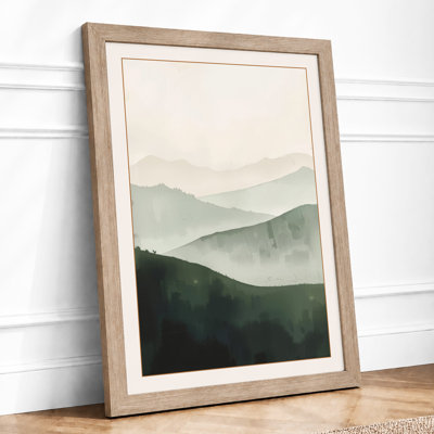 Mountains at Dawn Scandinavian - Framed Print