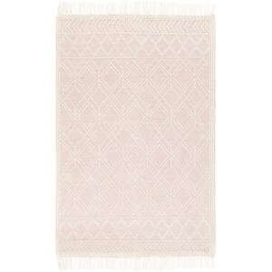 5'X7'6"Benda Handmade Flatweave Wool Pink Area Rug