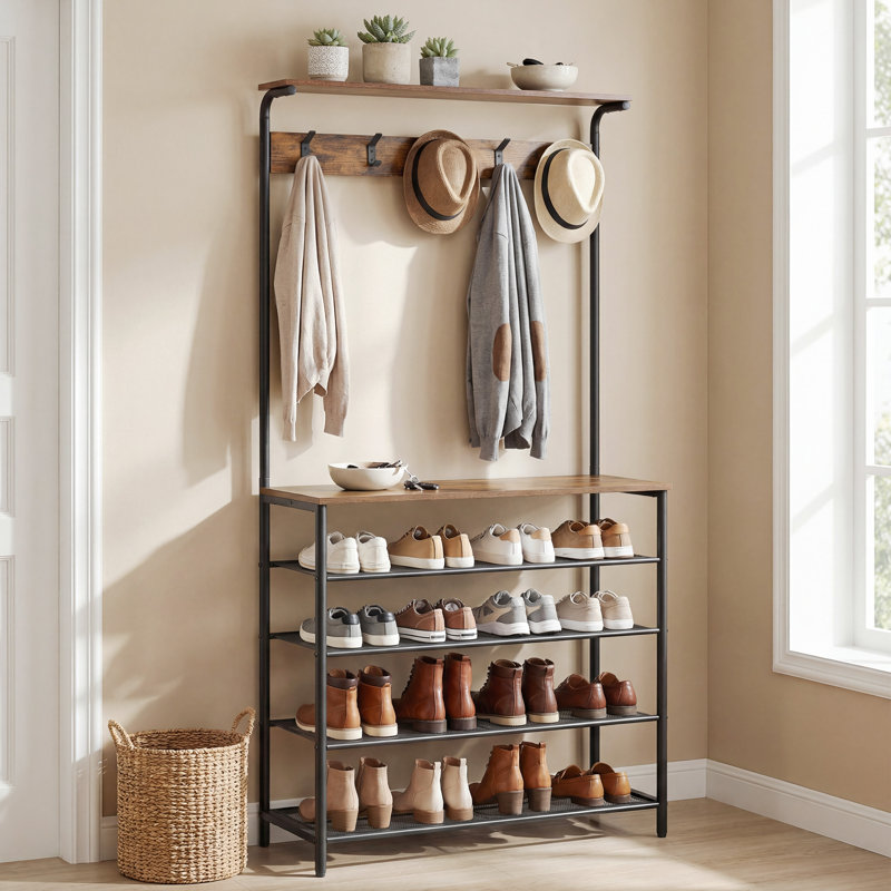 Hall Tree With Shoe Bench