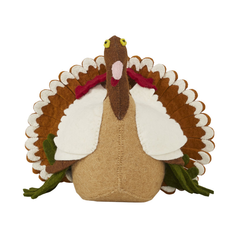 Hand-Felted Wool Turkey Figurine
