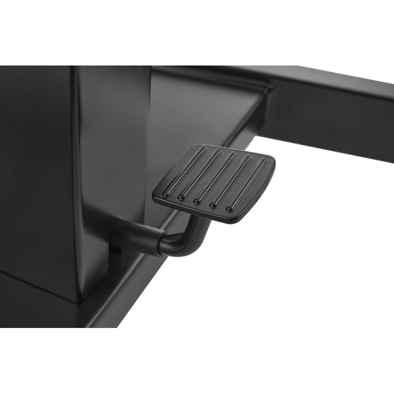 Adjustable Black Steel Standing Desk Converter with PU Wheels