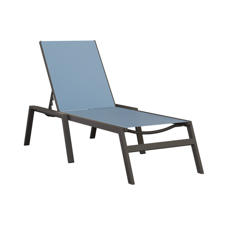Berlin Gardens Vida Chaise Armless Lounge, Blue, Graphite Speckle