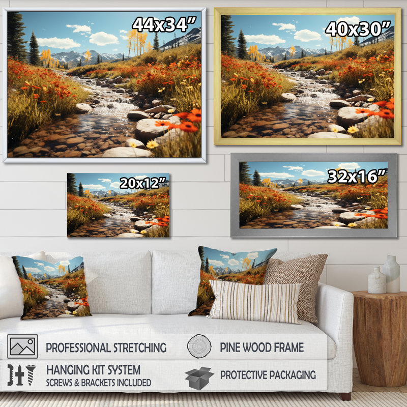 USA Aspen Colorado Landscape, reproduction d'art sur toile, H 16 po x l 32 po x P 1 po, Cadre naturel flottant