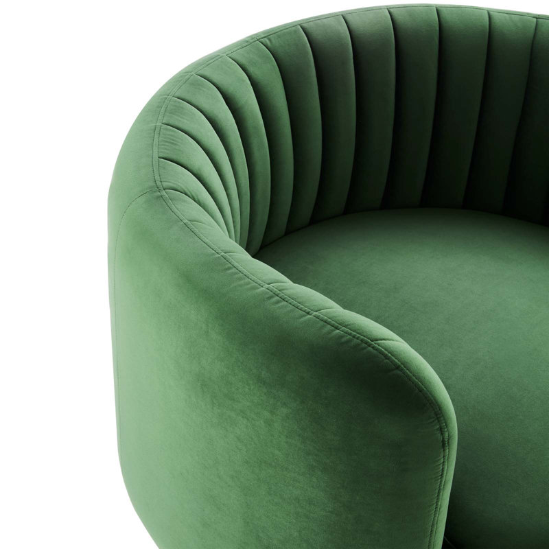 Chaise pivotante en velours Charles Emerald, Velours émeraude