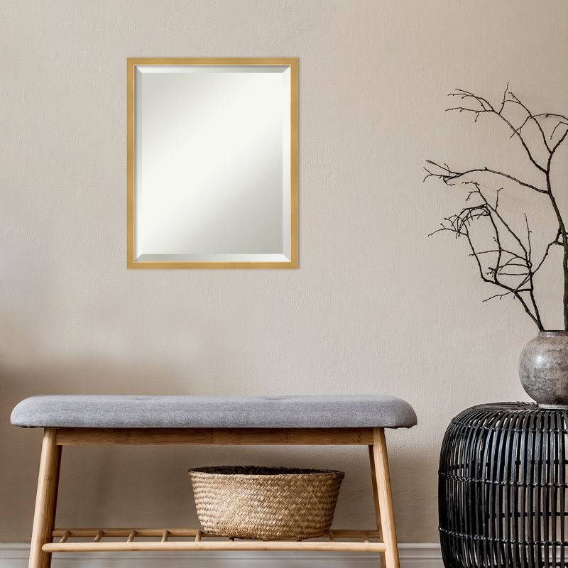 Miroir décoratif biseauté moderne et contemporain Miamitown, 17 po x 21 po, Or