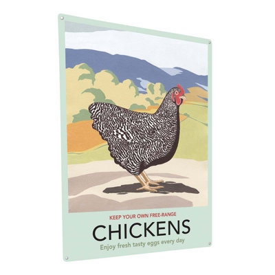 Keep Free Range Chickens Metal Sign