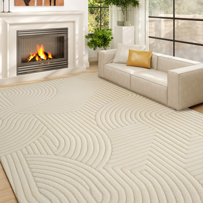Solid Colour Jacquard Area Rug, Square 160 cm