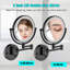 8 Inch Led Wall Mounted Two Magnifying Makeup Vanity Mirror - 12 Extendable, Matte Black, 1X/3X Magnification, 360 Degree Rotation, Waterproof Button, Bathroom With Mount Extension,