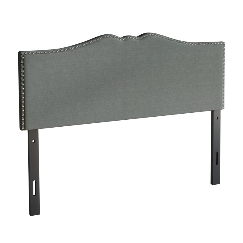 Tête de lit tapissier Isahbella, Double, Gris clair