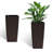 Indoor/Outdoor Modern Faux Rattan Design Square Planter, 22.6 inch Plastic Large Planter with Automatic Watering System for Home and Garden (, 22.6 inch - 2 Pack)-1502158817