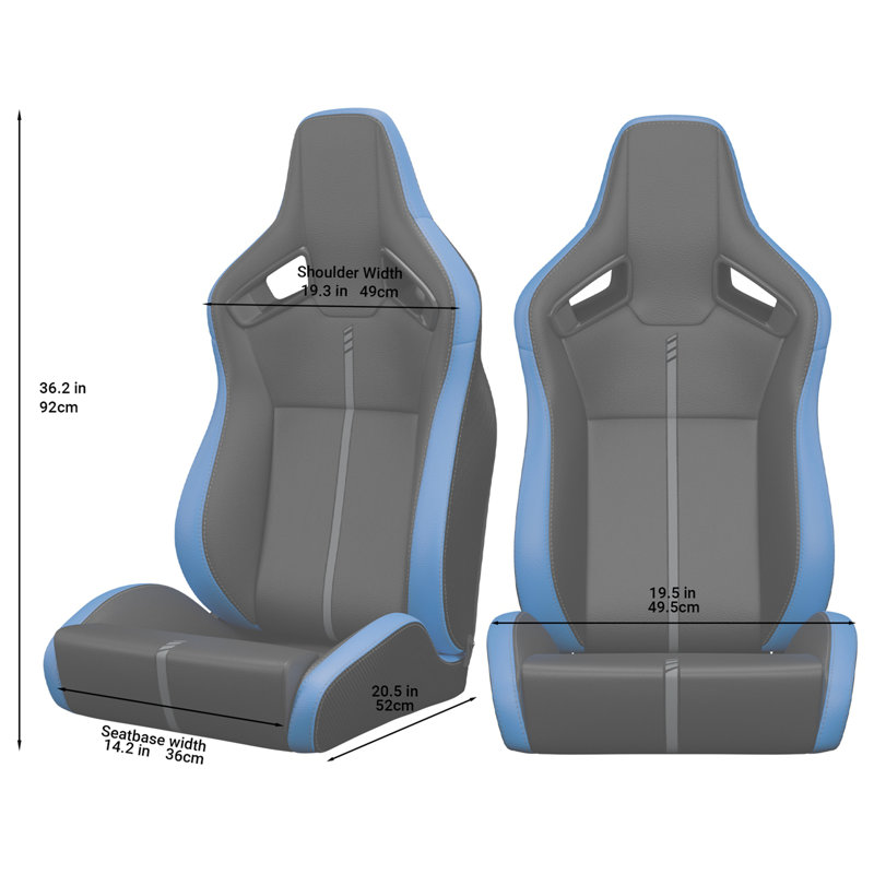 2 sièges de nouveau seau de course Universal 2PC