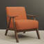 Fauteuil d'appoint en tissu rétro avec siège et dossier en bois massif rétro-222960399-222960396