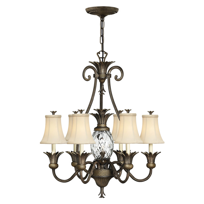 Plantation 7 Light Chandelier, Pearl Bronze