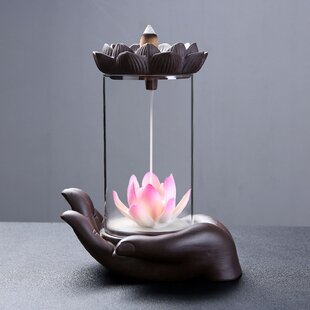 11.6 Backflow Incense Burner Lotus Buddha Style Home Decor