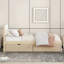 Lit simple avec 2 accessoires de tiroir pour un sommeil paisible, lustre blanc et élégant rangement fonctionnel en chêne-1705909384