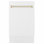 ZLINE Autograph 18 in. Tallac Dishwasher Auto Door Open, 51dBa, White Matte Panel, Gold Handle
