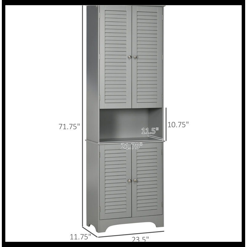 Armoire de salle de bain autoportante Revital, Gris