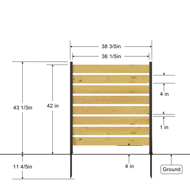 Écran d'intimité en bois de cèdre 55 po x 38,5 po Goodyo, H 55,1 po x l 38,6 po
