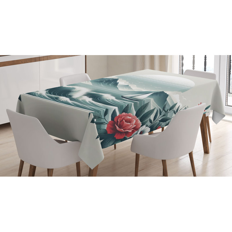 Leeshaun Rectangle No Pattern Microfiber Tablecloth, 70" x 52"