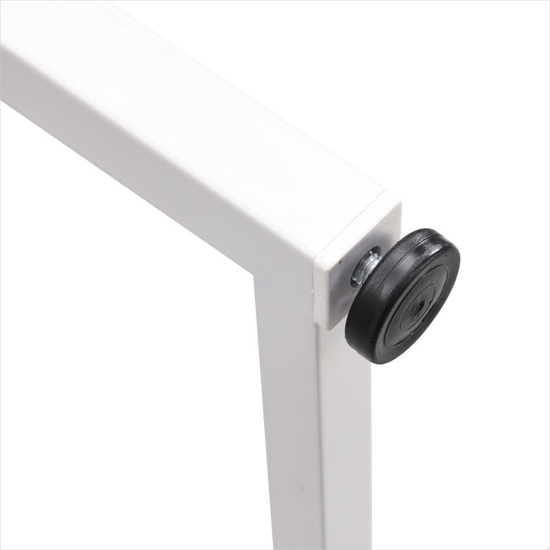 Ensemble de salle à manger en simili marbre pour 6 personnes en forme de D en blanc, table compacte de 53,5 pouces avec structure en fer